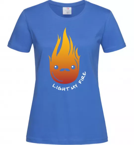 Жіноча футболка Вогонь Light my fire Яскраво-синій фото
