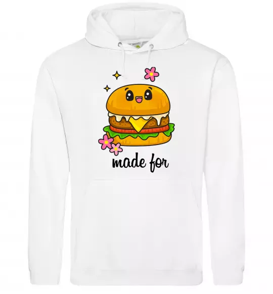 Женская толстовка (худи) Бургер Made for Белый фото