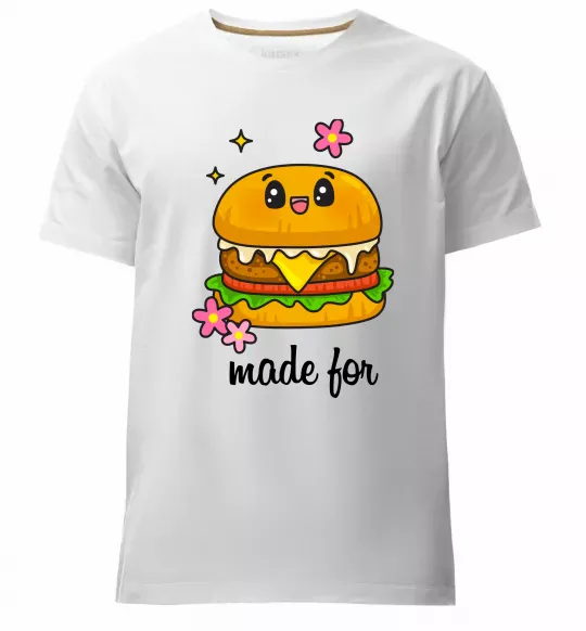 Мужская премиум футболка Бургер Made for Белый фото
