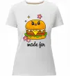 Жіноча преміум футболка Бургер Made for Білий фото