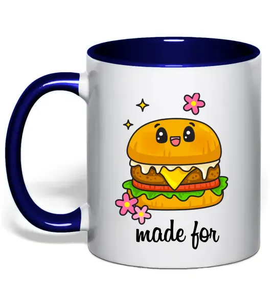 Чашка с цветной ручкой Бургер Made for Глубокий темно-синий фото