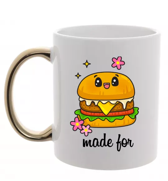 Чашка с цветной ручкой Бургер Made for Золото фото