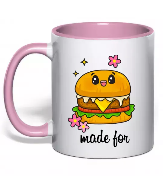 Чашка с цветной ручкой Бургер Made for Нежно розовый фото