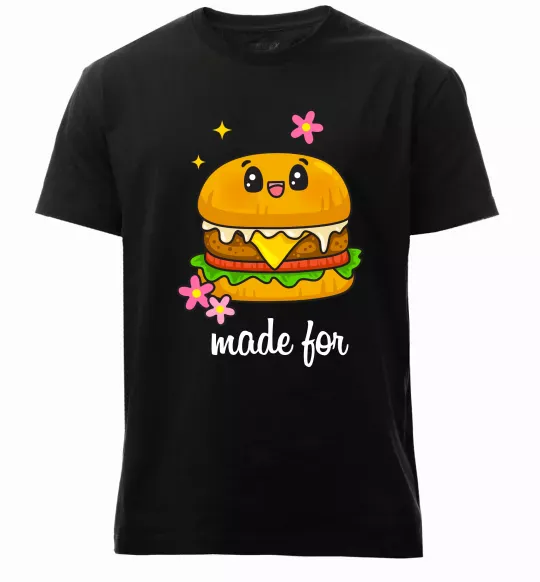 Мужская премиум футболка Бургер Made for Черный фото
