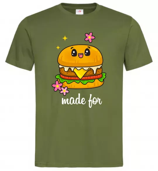Мужская футболка Бургер Made for Оливковый фото
