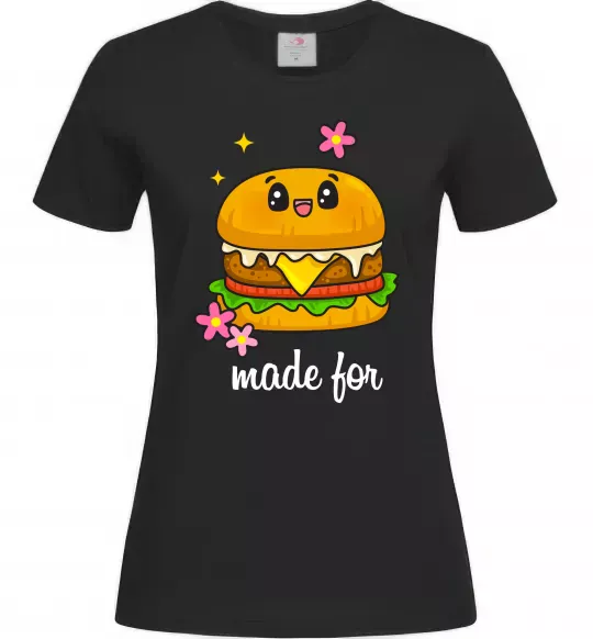 Жіноча футболка Бургер Made for Чорний фото