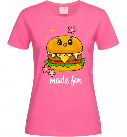 Жіноча футболка Бургер Made for Яскраво-рожевий фото