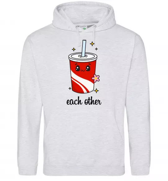 Женская толстовка (худи) Кола Each other Серый меланж фото