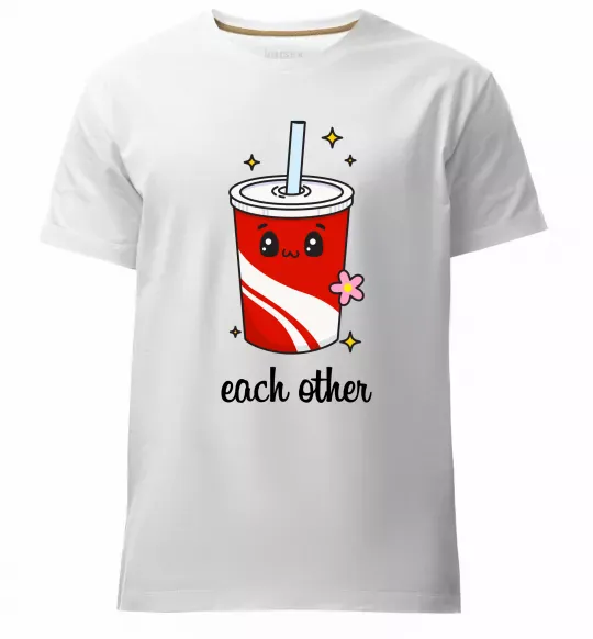 Мужская премиум футболка Кола Each other Белый фото
