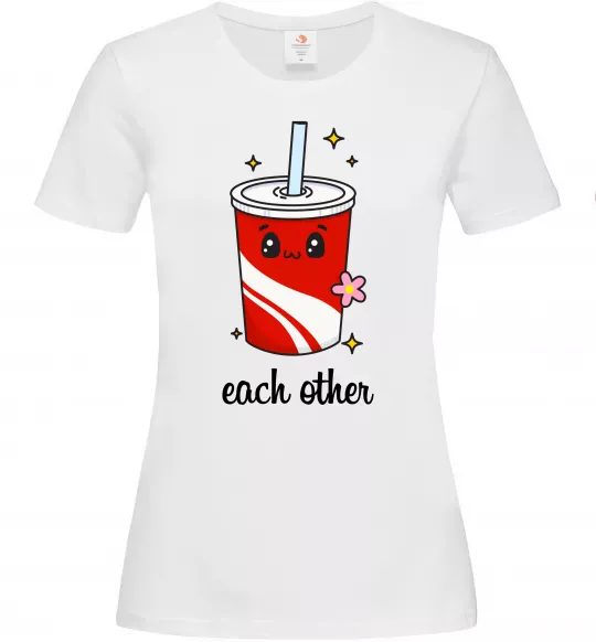 Жіноча футболка Кола Each other Білий фото