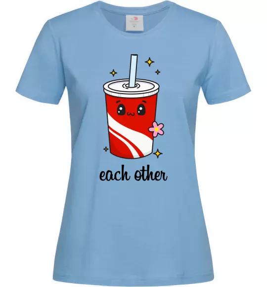 Жіноча футболка Кола Each other Блакитний фото