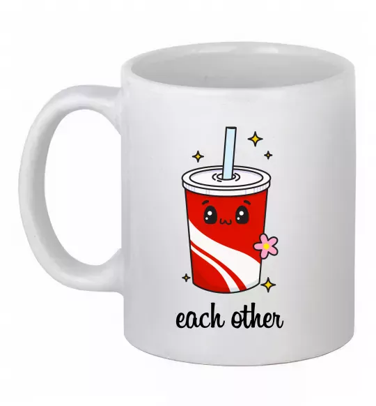 Чашка керамічна Кола Each other Білий фото