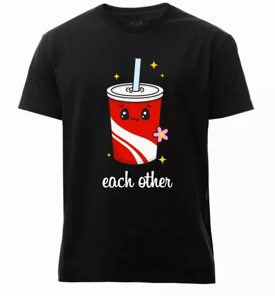 Мужская премиум футболка Кола Each other Черный фото