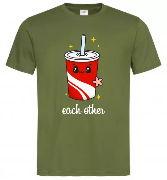 Мужская футболка Кола Each other Оливковый фото