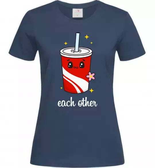 Жіноча футболка Кола Each other Темно-синій фото