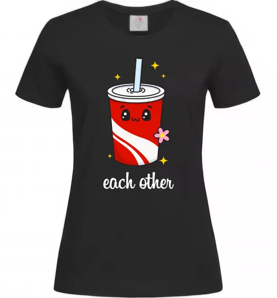 Жіноча футболка Кола Each other Чорний фото