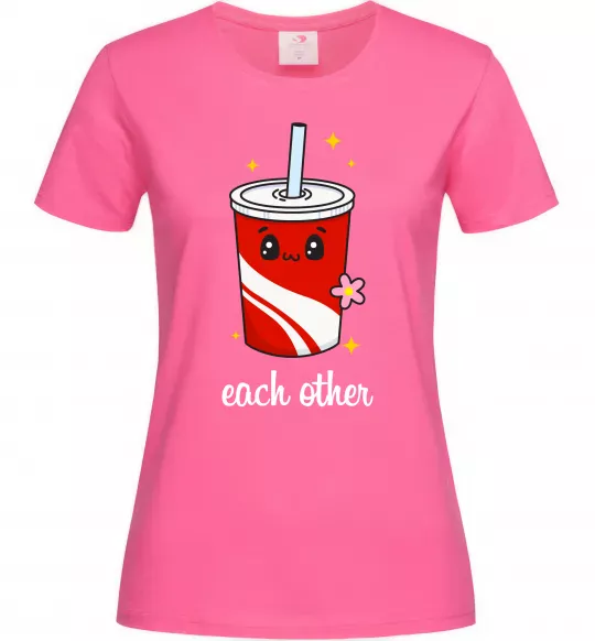 Жіноча футболка Кола Each other Яскраво-рожевий фото