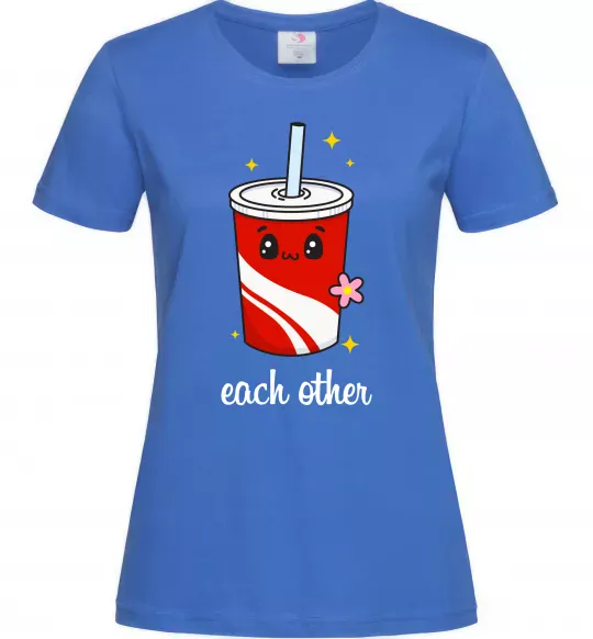 Жіноча футболка Кола Each other Яскраво-синій фото