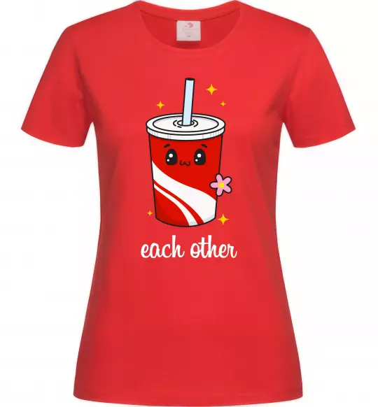 Жіноча футболка Кола Each other Червоний фото