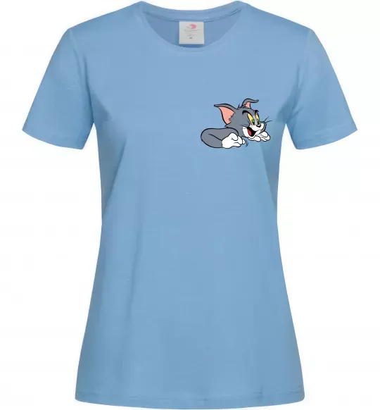 Женская футболка Кіт Том Голубой фото