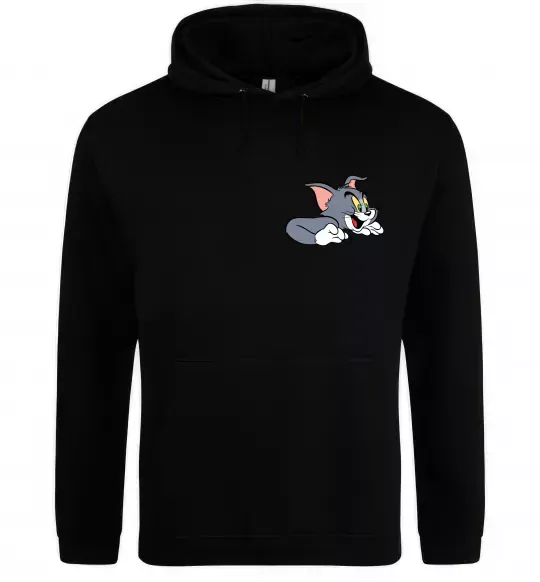 Мужская толстовка (худи) Кіт Том Черный фото