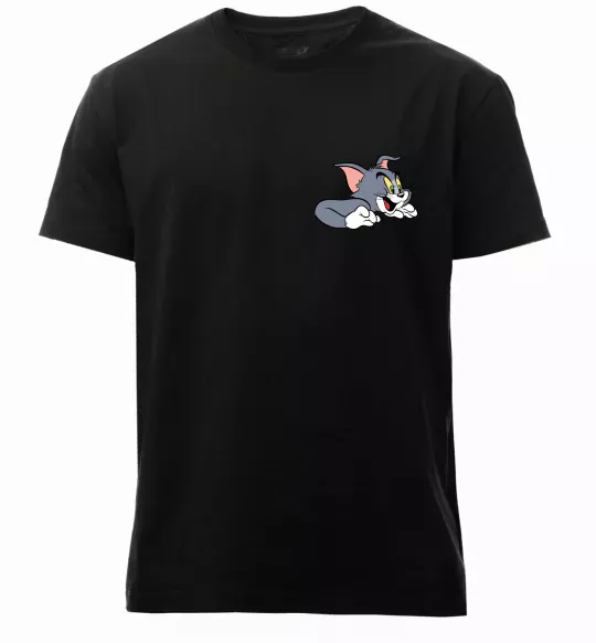 Мужская премиум футболка Кіт Том Черный фото