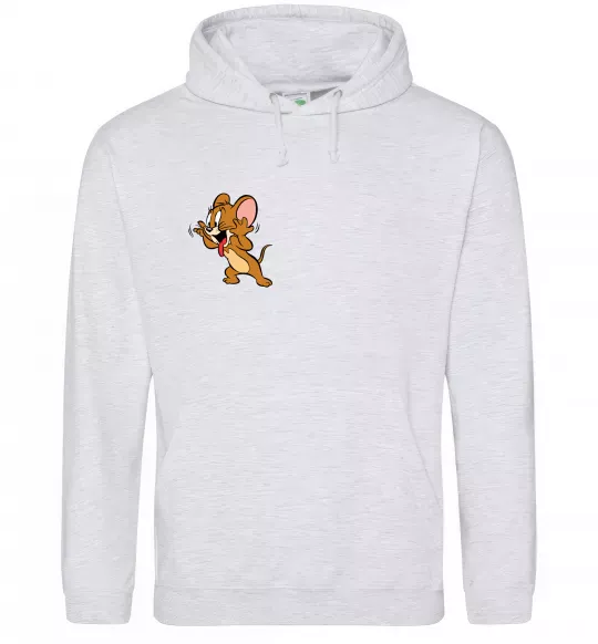 Чоловіча толстовка (худі) Мишеня Джері Сірий меланж фото