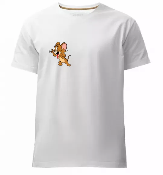 Чоловіча преміум футболка Мишеня Джері Білий фото