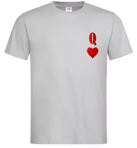 Мужская футболка Дама карта Серый фото