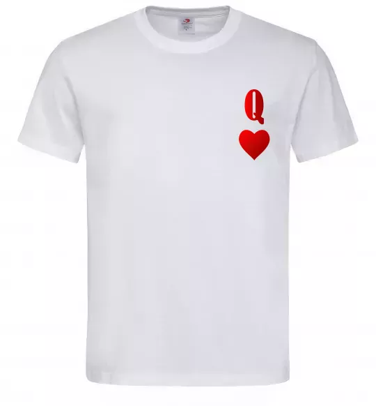 Мужская футболка Дама карта Белый фото