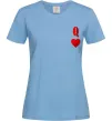 Женская футболка Дама карта Голубой Женская футболка Дама карта Голубой фото