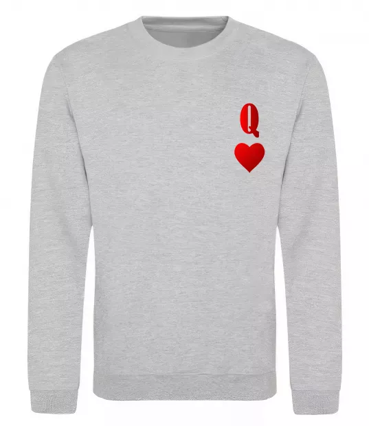 Свитшот Дама карта Серый меланж фото