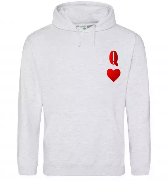 Жіноча толстовка (худі) Дама карта Сірий меланж фото