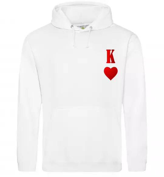 Мужская толстовка (худи) Король карта Белый фото