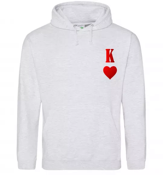 Жіноча толстовка (худі) Король карта Сірий меланж фото