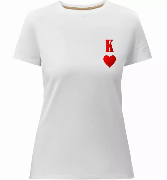 Женская премиум футболка Король карта Белый фото