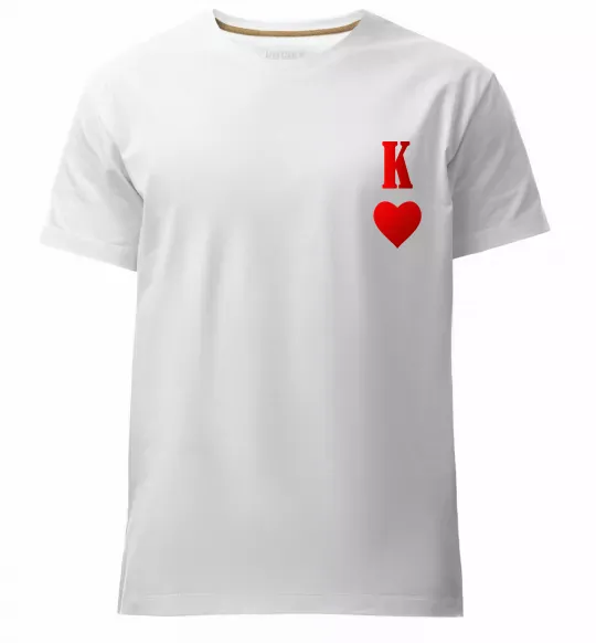 Мужская премиум футболка Король карта Белый фото