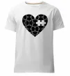 Мужская премиум футболка Пазл серце Белый фото