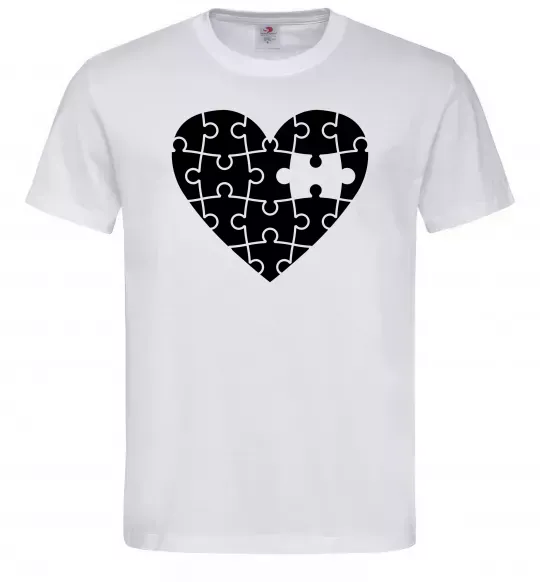 Чоловіча футболка Пазл серце Білий фото