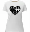 Жіноча преміум футболка Пазл серце Білий фото
