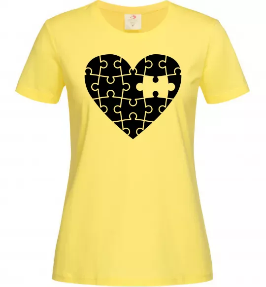Жіноча футболка Пазл серце Лимонний фото