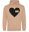 Мужская толстовка (худи) Пазл серце Песочный фото