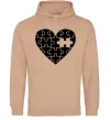 Жіноча толстовка (худі) Пазл серце Пісочний Жіноча толстовка (худі) Пазл серце Пісочний фото