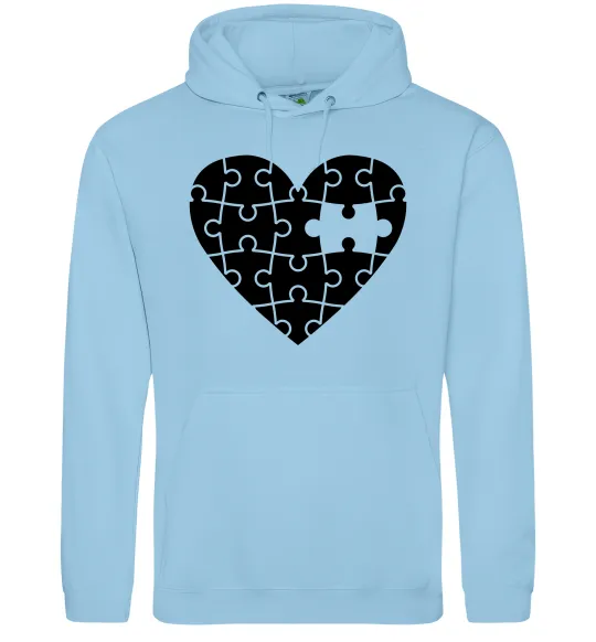 Жіноча толстовка (худі) Пазл серце Блакитний фото