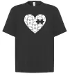 Футболка Оверсайз Пазл серце Черный фото