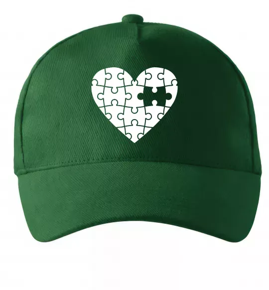 Кепка Пазл серце Темно-зеленый фото