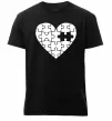Мужская премиум футболка Пазл серце Черный фото