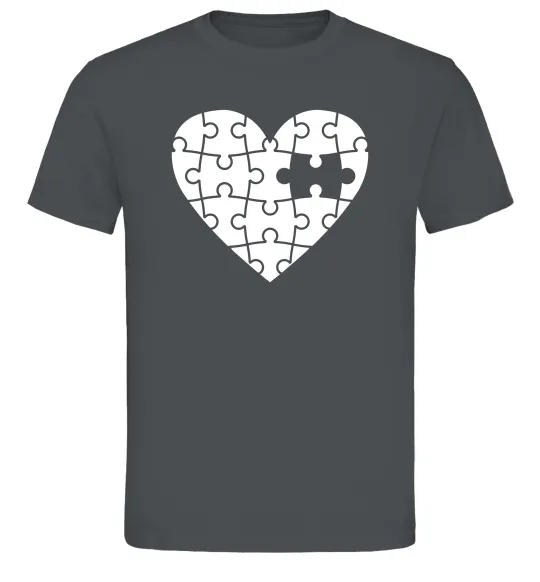 Чоловіча футболка Пазл серце Графіт фото