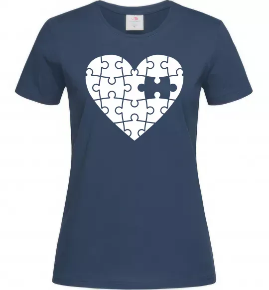 Жіноча футболка Пазл серце Темно-синій фото