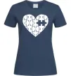 Жіноча футболка Пазл серце Темно-синій фото